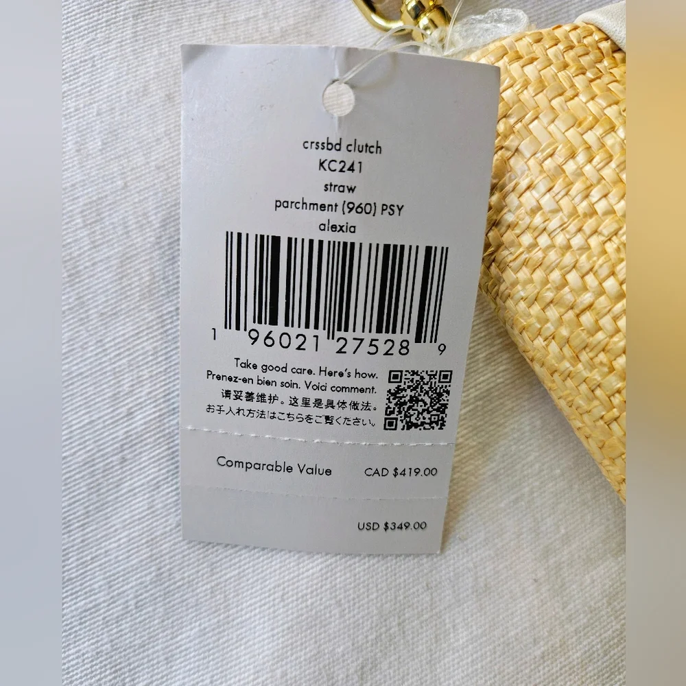 BNWT Kate Spade Crossbody Clutch Straw Bag - Picture 4 of 7